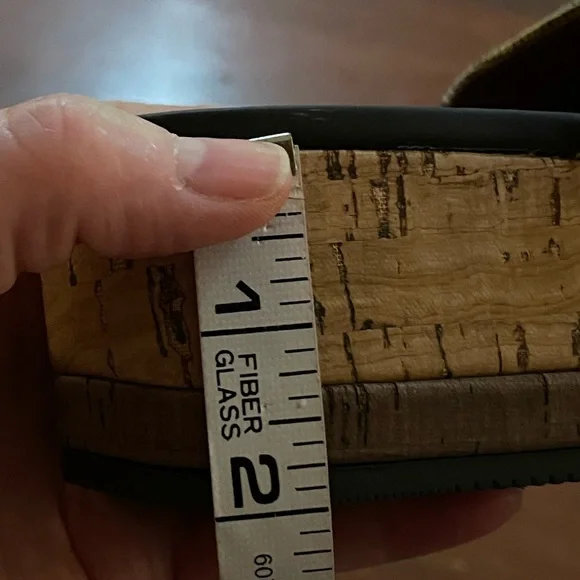 Naturalizer Kirstin Stripe Cork Platform Shoe Wedge Sandal yellow tan mule sz 9 - Picture 14 of 16